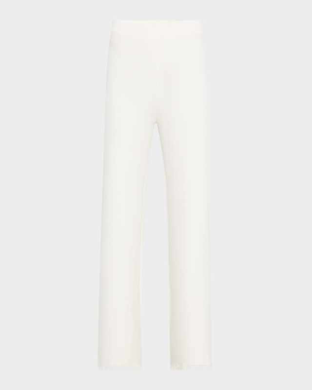 Bowen Fringe-Hem Pique Pants